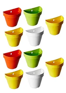 Amazon Brand ? Umi Wall Hanging Pot Set (Multicolor)(Set of 10)