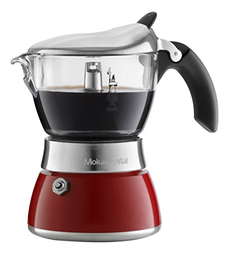 Bialetti 4318 Moka Crystal Aluminiumespressokocher mit Glasaufsatz für 2 Tassen, rot lackiert Bialetti 4318 Moka Crystal Aluminiumespressokocher mit Glasaufsatz für 2 Tassen, rot lackiert Bilder
