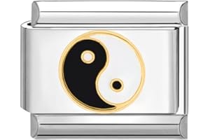 Quiges Charm Link in acciaio inox 9mm compatibile con i braccialetti di stile Nomination #290