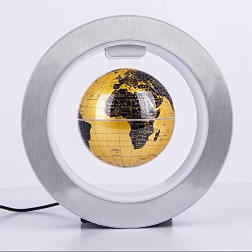 Preisvergleich Produktbild LNDD-Einzigartige Magnetschwebebahn High-Tech-Kunsthandwerk Floating Globe Luminous Night Light Büro Klassenzimmer Dekoration,Gelb