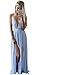Produktbild Chiffon Lang Festkleid,ZEZKT Damen Elegant Ballkleid Abendkle Doppel Schulterriemen Chiffon Rock Partykleid Cocktailkleidid (S)