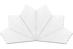 Gjinxi Lot de 6 petits mouchoirs blancs ensemble de mouchoirs en tissu de coton pochette de costume mouchoir de serviette pour un usage quotidien mariage femme (30 x 30 cm)