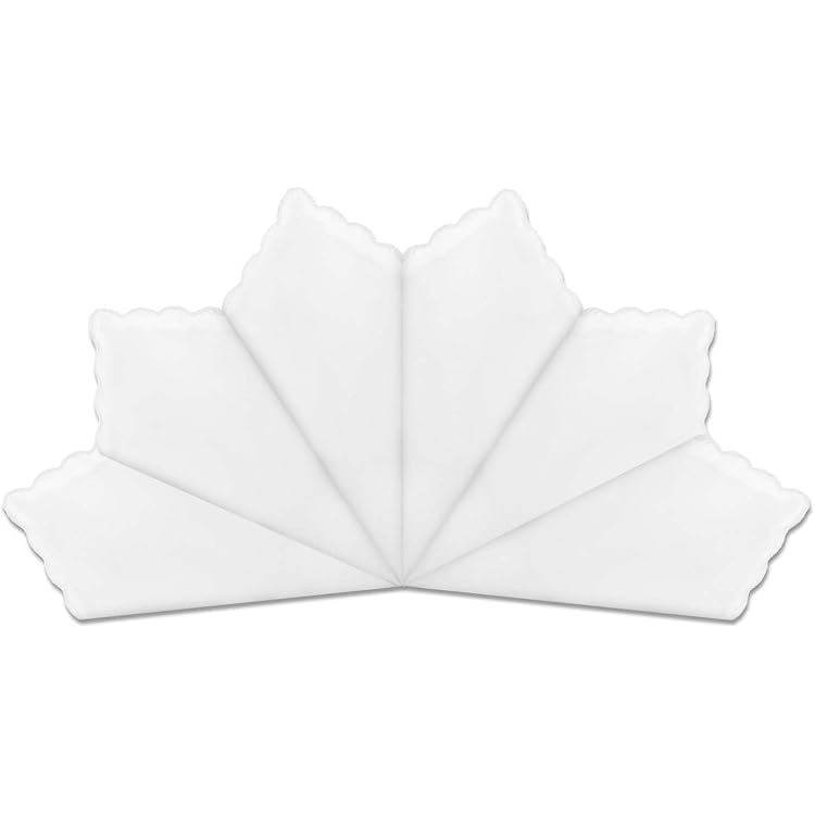Lot De 6 Mouchoirs En Coton Biologique Homme - 40x40 Cm - Blanc, Doux Et Absorbant