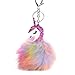 Price comparison product image Cute Fluffy Key Chain Unicorn Pendant,Omiky® Pompom Keyring Toy Xmas Gift for Handbag Car Decoration (Hot Pink)