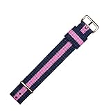 MARBURGER Uhrenarmband 18mm Textil Blau Pink - Werkzeug Montage Set 9511844000220