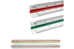 GIUSOBG 2 Stücke Architektonisches Lineal 30cm Aluminium Maßstab Lineal, Metrische Skalen 1:20 1:25 1:50 1:75 1:100 1:125/1:100 1:200 1:250 1:300 1:400 1:500 für Architekten, Ingenieure (Kunststoff)
