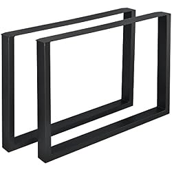 [en.CASA] Set de 2 Pieds de Table Pied de Meuble Rectangulaire Pied de Table à Manger avec Protecteur de Sol et Accessoires de Montage Noir 100 x 72 cm