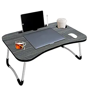 Chicvilla Ethnic Multipurpose Wooden Laptop Table for Breakfast,Study Foldable Table (Color - Black)