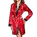 Produktbild TIREOW Damen Winter Frauen Sexy Lange Seide Kimono Morgenmantel Babydoll Dessous Bath Robe