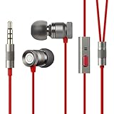 GGMM In-Ear Kopfhörer, Nightingale Stereo Ohrhörer Tiefe und Satte Bässe Volles Metallgehäuse Dual Treiber In-Ear Geräuschisolierung universelle Eine-Taste-Fernbedienung mit integriertem Mikrofon für handfreies Telefonieren Stereo 3,5 mm-Stecker für iPhone, Android Smartphones und MP3-Players (Gunmetal)