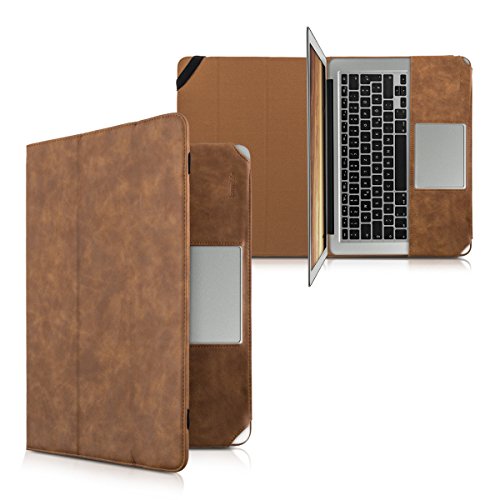 kwmobile Smart Cover Case für Apple MacBook Air 13″ (Modelle ab Mitte 2011) aus Kunstleder mit Aufstellfunktion in Braun - 5