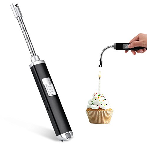 Preisvergleich Produktbild Feuerzeug, USB Elektronische Feuerzeug Flammenlos Winddichte Lichtbogen Stabfeuerzeug für Grill, Küche, Herd und Camping + USB-Kabel