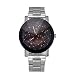 Produktbild Vintage Quarz Analoge Uhr, Zarupeng Herren Damen Elegant Armbanduhr Edelstahl Armband Sportuhr mit Schwarz Zifferblat Klassisch Unisex Armbanduhren (One Size, A)