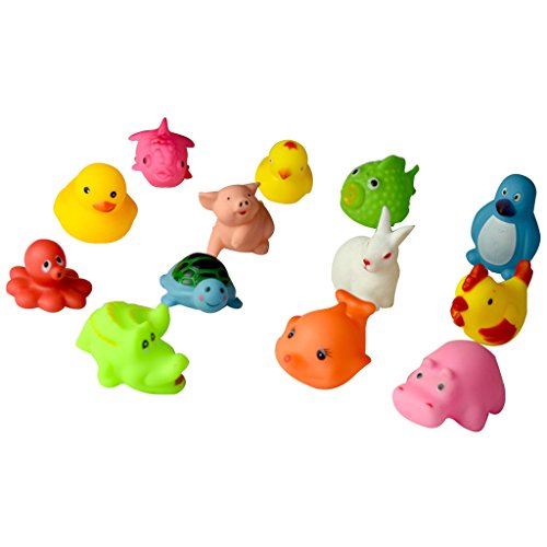Gazechimp 13pcs/Set Baby Wasserspielzeug Badspielzeug Tiere mit Pfeife für Pool Badewanne Badzimmer Badespaß - 8