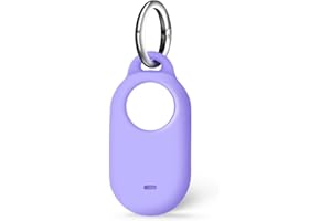 ISKIP Samsung SmartTag2 Case, Silicone Case Compatible with Samsung Galaxy Smart Tag2, SmartTag2 Cover with Keychain (Purple)