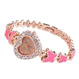 Giologre Armbanduhr Uhren Runde volle Diamant Armbanduhr analog quarzwerk Armbanduhr (Rosegold)