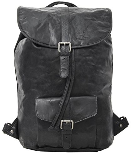 Rucksack Gusti Leder studio  Nolan  Lederrucksack Unirucksack B  ffelleder Gro   Vintage Schwarz 2M23-20-6wp