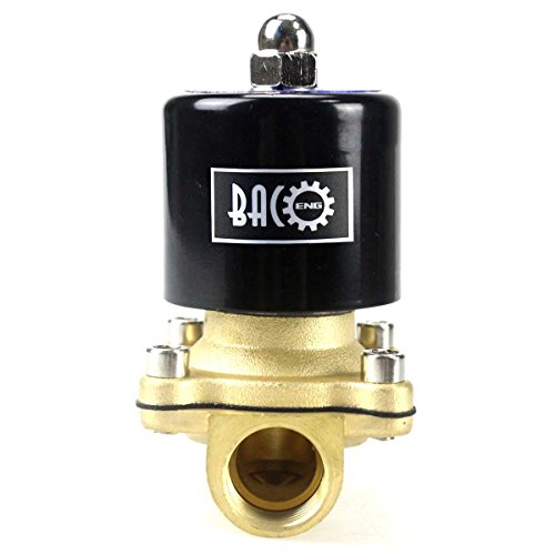 BACOENG DC12V 1/2″ Messing/Edelstahl Elektrisches Magnetventil Wasser Gas NC(1/4″ 3/4″ 1″) - 2