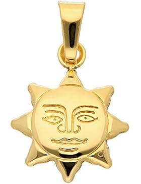 Gold 8 k ( 333 ) Motiv - Anhänger - Sonne - B. 12 mm - H. 12 mm
