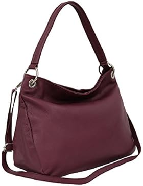 AMBRA Moda Damen echt Ledertasche Handtasche Schultertasche Beutel Shopper Umhängtasche GL002 Viele Farben