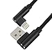 Produktbild iPhone Ladekabel,Lightning Kabel 90 Grad Winkel Stecker 1M USB Ladekabel für iPhone X/8 Plus/8/7 Plus/7/6S/6SPlus/6/5S/5C/5/SE iPad Pro/Air/Mini,schwarz