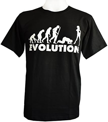 Evolution T-Shirt Monkey Human Slave Of Woman Fun Gag Joke - Size M