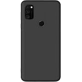 غطاء KZY CONTACT من السيليكون الأسود غير اللامع Lux Case متوافق مع Samsung Galaxy M21