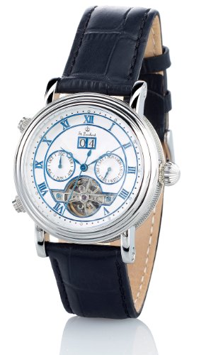 St. Leonhard Luxurise Automatik-Uhr Edelstahl & Leder, mit Sichtboden St. Leonhard Luxurise Automatik-Uhr Edelstahl & Leder, mit Sichtboden