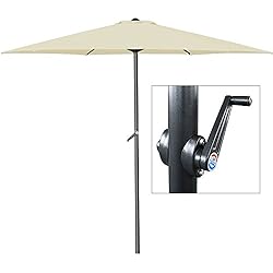 Parasol beige - Ø 300cm - Avec manivelle - Jardin - Terrasse