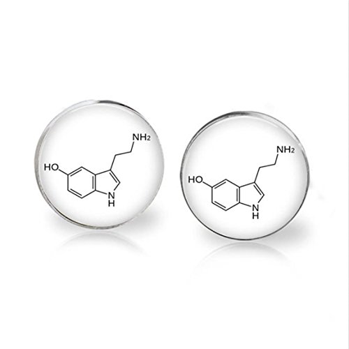 Preisvergleich Produktbild xiao Chemie Flasche Manschettenknöpfe Serotonin Molekül Manschettenknöpfe – Serotonin Jewelry – Chemie Manschettenknöpfe – Serotonin – Biologie – Chemie Manschettenknöpfe