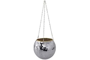 ZhuiKun Jardinière Suspendue Intérieur et Extérieur Boule Disco Pot de Fleurs Boule à Facettes avec Chaîne Vase Boule Disco Contenants de Plantes