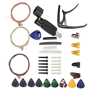 Guitar Strings Accessory Kit, Musical Instrument Accessory Durable Guitar Strings Accessory Guitar Playing Tool for Folk Guitar for Ukulele for Acoustic Guitar