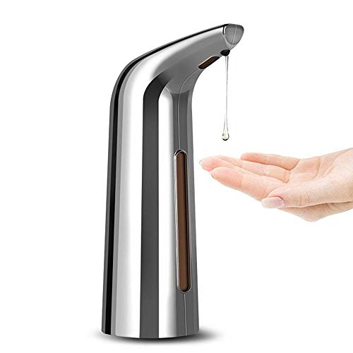 FOONEE, Dispenser Automatico di Sapone Liquido, 400 ml Touch Less, Impermeabile e Liquido residuo, Adatto per Cucina, Bagno, WC Silver