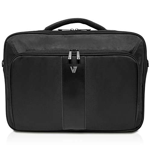 V7 CCP24-9E Professional II Frontloader Tasche für Notebooks bis 13 Zoll, gepolstertes Laptop- und Tablet-Fach, wetterbeständiges 420D Nylon, schwarz - 7
