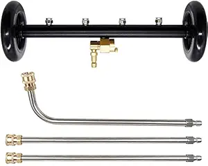 Aimex 16 Inch Dual-Function Undercarriage Cleaner, Surface Cleaner for Pressure Washer, Underbody Car Wash Water Broom with 2 Piece Extension Wand and 90 Degree Angled Wand