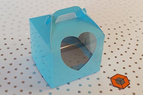 25 x Light BLUE Single 💙 CUP WINDOW boxes cake boxes 80x80x80mm with inserts/holder (Light BLUE)