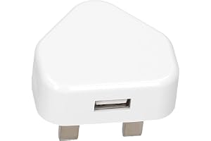 STS® Adapter, (5V/1A) USB Adapter (100-240V & Input DC Adapters) For Charging Multi-Function Power Adapter For Electronic Devices (White) (UK~Plug/USB) 1Pack