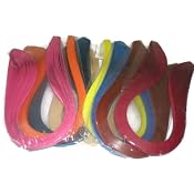 Naarilok 1200 Quilling Strips of 10 different colors 5mm Size - 12 packets of 100 strips each