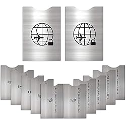 [Lot de 12] Protecteur de Carte de Crédit Anti-RFID Anti FRAUDE Kit Carte Carte de crédit Protection de la sécurité Paiement -Acier Inoxydable Protection Anti RFID