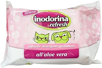 inodorina Refresh Wipes Aloe Vera Aloe Vera wipes – Scented Wipes for Cats, Dogs and Puppies
