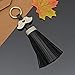 Produktbild udxvsdfhd Fashion Schnurrbart PU Leder Quaste Schlüsselanhänger Strass Schlüsselanhänger für Frauen Tasche Charms Dekoration (schwarz)