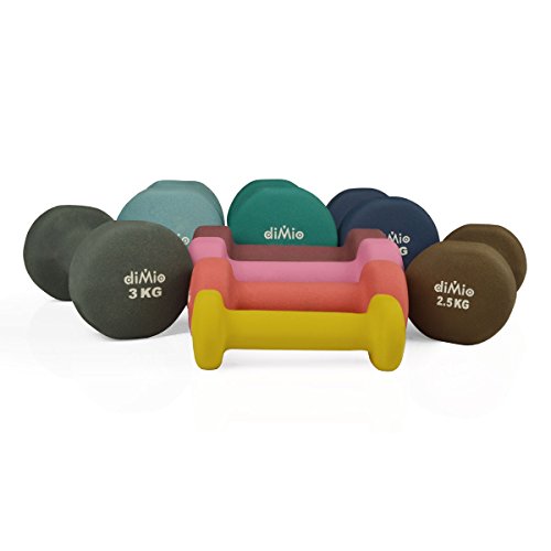 diMio Neopren Gymnastik Hanteln 0,5 – 6 kg im Doppelpack, Soft-Grip, für Fitness, Ausdauertraining und Muskelaufbau - 8