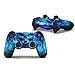 Produktbild Morbuy Design PS4 Schutzfolie Skin Sticker Aufkleber Set styling für Sony Playstation 4 Controller X 1 ( Auch PS4 Slim & PS4 Pro ) (Skull Fire Blue)