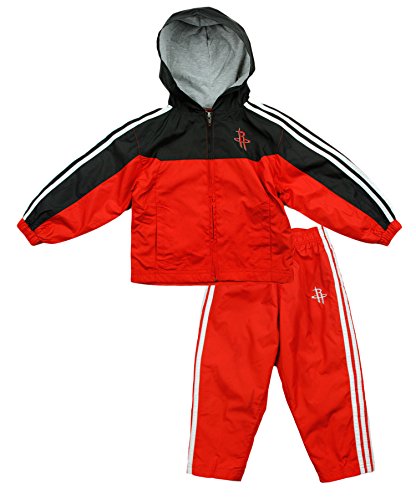 Adidas Houston Rockets NBA Toddler Boys Zip Up Jacket and Pant Set, Red/Black