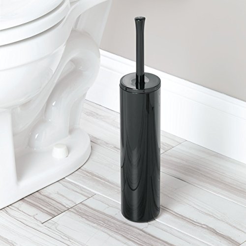 mDesign moderne Toilettenbürste mit WC Bürstenhalter – hochwertig verarbeitete Klobürste – aus langlebigem Kunststoff – schwarz - 2
