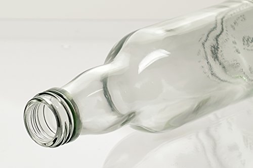 gouveo 24er Set leere 200 ml Kropfhals Glasflaschen incl. Schraubverschluss Silber und 28-seitige Flaschendiscount-Rezeptbroschüre Likörflaschen Schnapsflaschen Essigflaschen Ölflaschen - 3