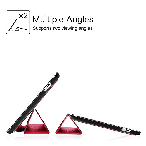 Fintie Huawei MediaPad T1 10.0 Hülle – Ultra Schlank Superleicht Ständer (SlimShell) Case Cover Schutzhülle Etui Tasche für Huawei MediaPad T1 10.0 LTE / WiFi (9,6 Zoll) Tablet-PC, Rot - 6