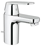 Grohe 3282500E Eurosmart Cosmopolitan Badarmatur, mit Zugstange, niedriger Auslauf, mit EcoJoy