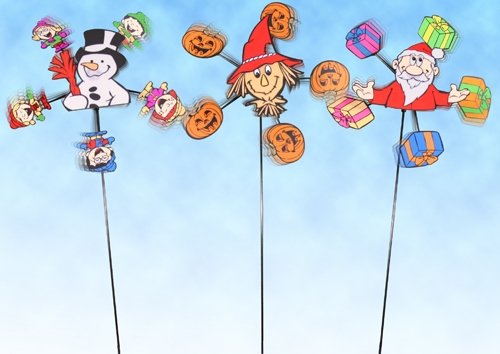 Preisvergleich Produktbild Windspiel Set Blumendekoration Weihnachten Halloween Garten Schnee Schneemann