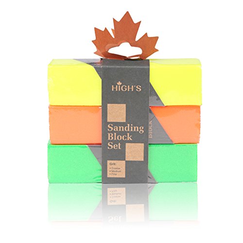 HIGH'S Colorful Nail Accessories Tool for Grinding, Polishing and Sharp edges, Block Combo Nail Sanding Files Nail Buffer, 3 Pcs